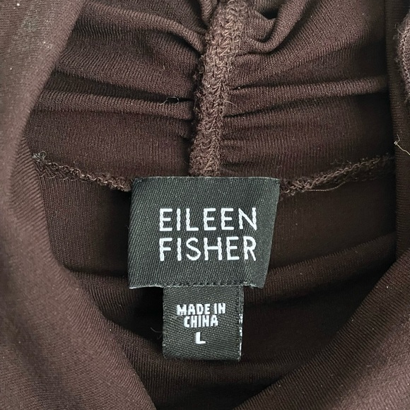 VINTAGE EILEEN FISHER 100% Silk Long Sleeve Turtleneck - Picture 4 of 7
